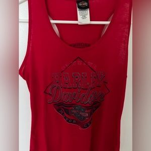 Harley Davidson ladies red dealer tank top